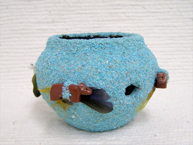 Lrg Turquoise Fetish Pot