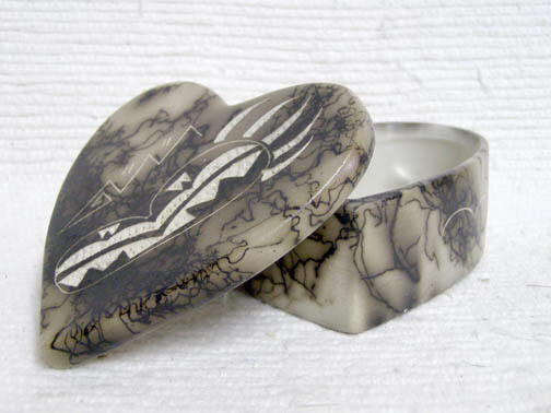 Native American Made Ceramic Horsehair Pottery Indian Made Ceramic Jewelry Boxes at Kachina House