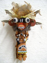 Old Style Hopi Carved Bear (Hon) Traditional Powerful Warrior Katsina Doll by Bryan Nasetoynewa