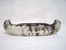 Native American Made Ceramic Horsehair Pottery Large Canoe