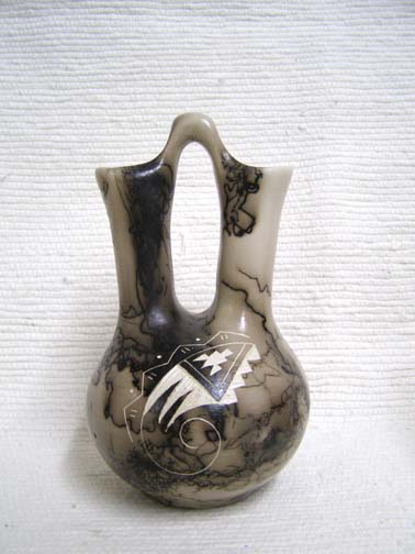 Native American Indian Made Horsehair Pottery--Wedding Vases