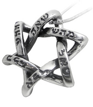 Holy Names: Sterling Silver Interwoven Star of David Necklace