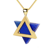 Star of David: 14K Gold & Lapis Lazuli Pendant