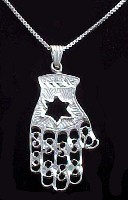 Sterling Silver Hand with Star of David